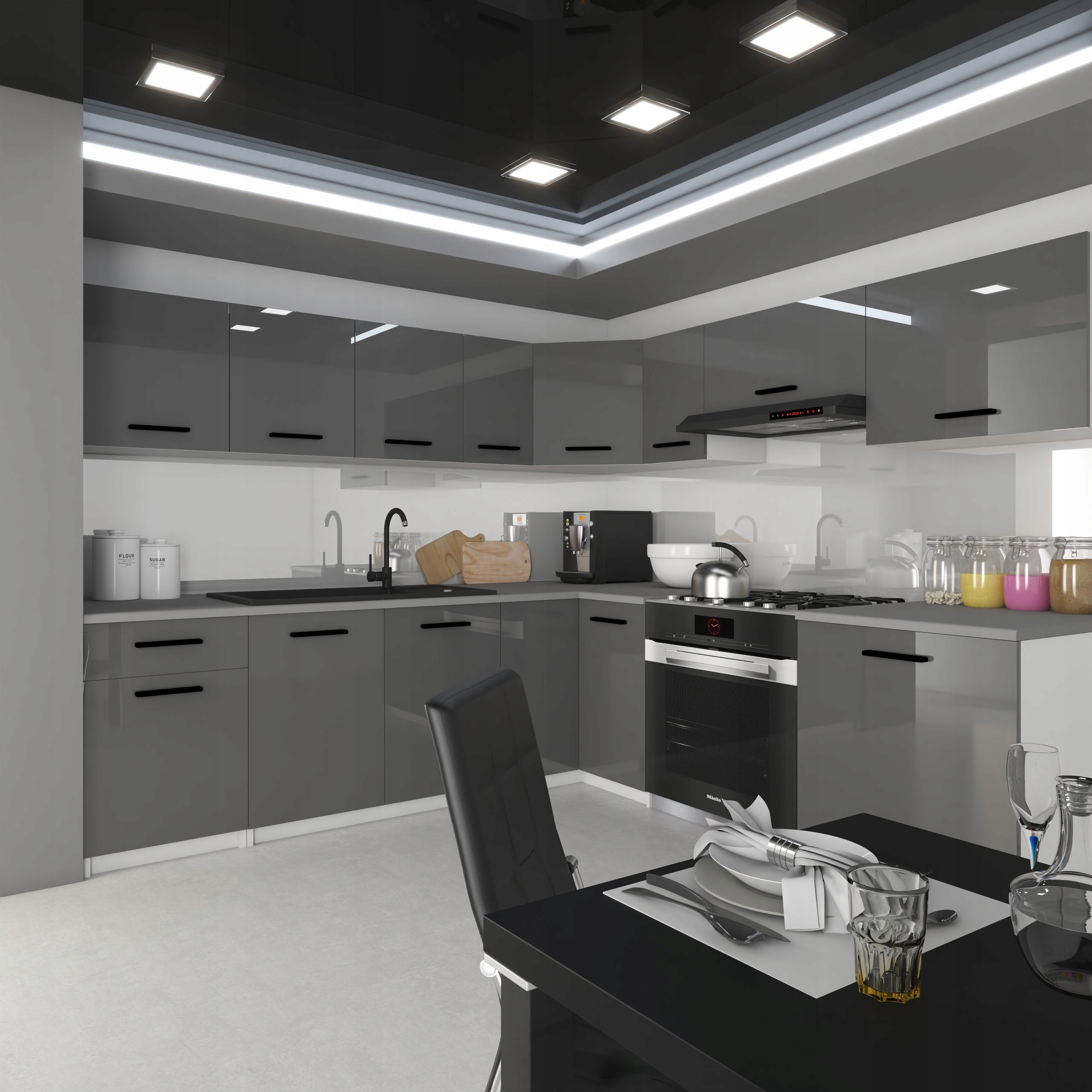 Meble kuchenne BLAT Zestaw mebli kuchennych POŁYSK