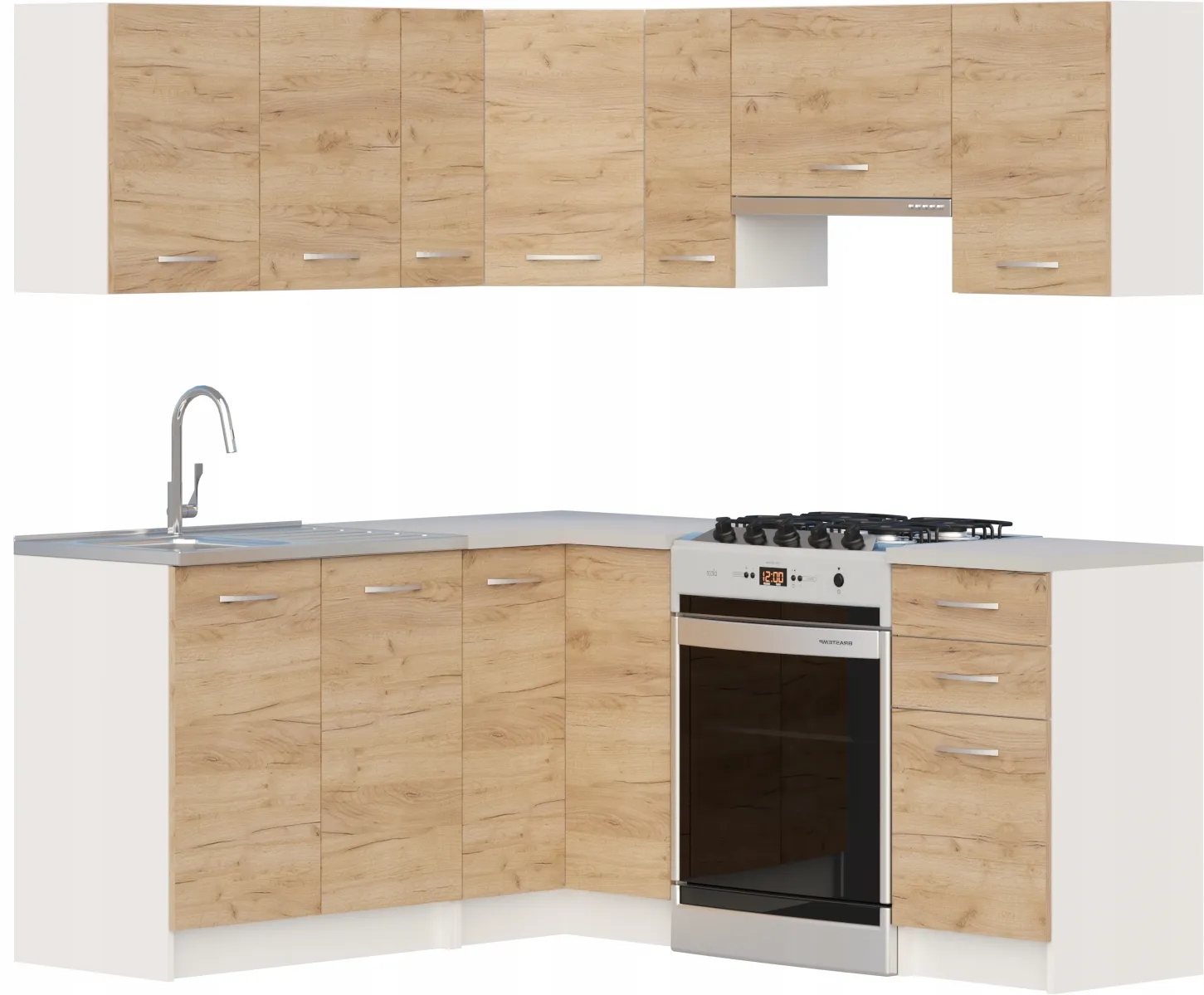 Zestaw mebli kuchennych Nicea Narożne Dąb Craft UA