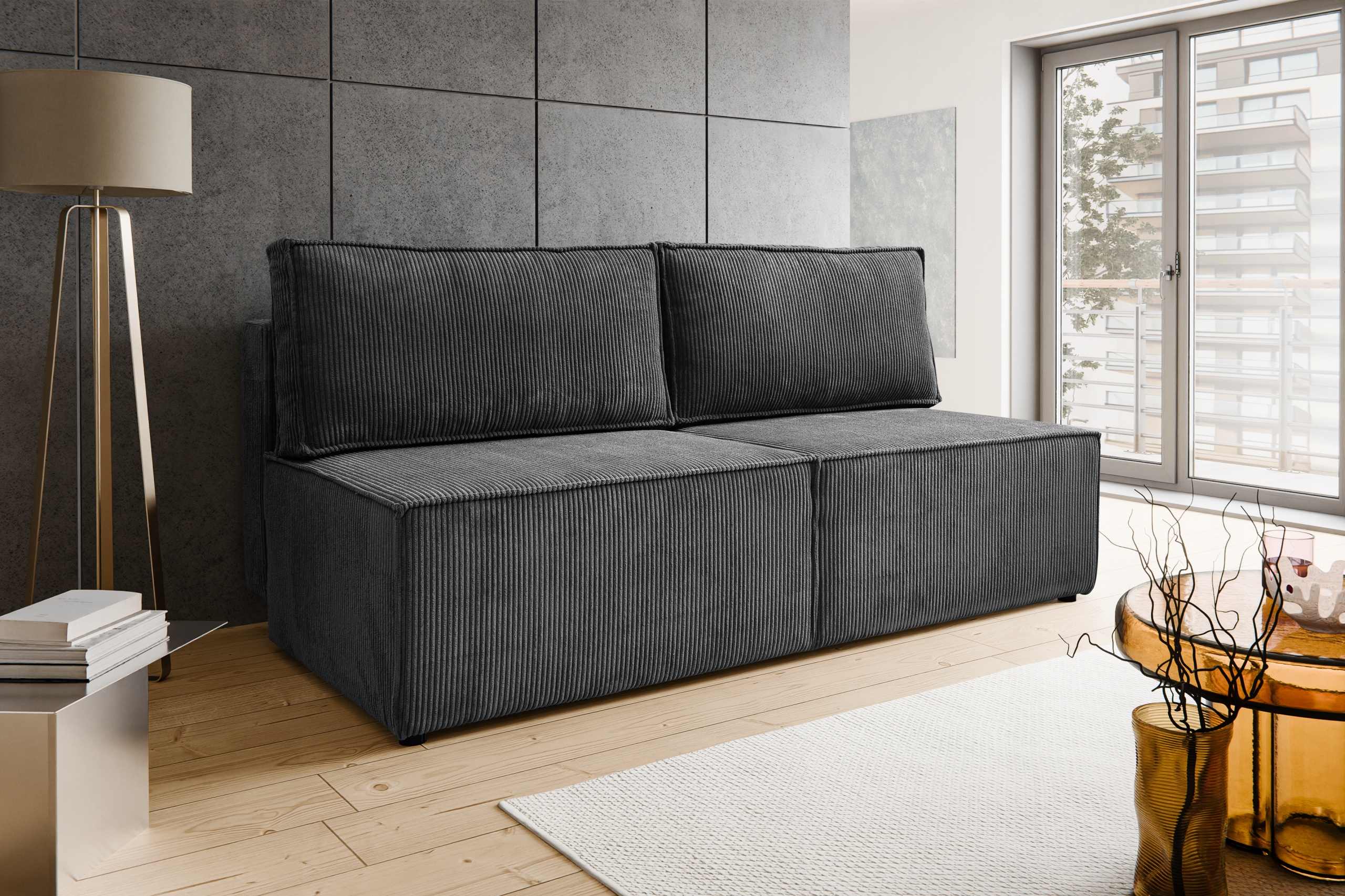 Sofa Kanapa COMPI / funkcja spania / bonell / sztruks / POSO