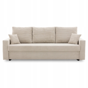 Kanapa z Funkcją Spania WYGODNA Sofa Sztruksowa AIKIDO POSO 100 Beżowa