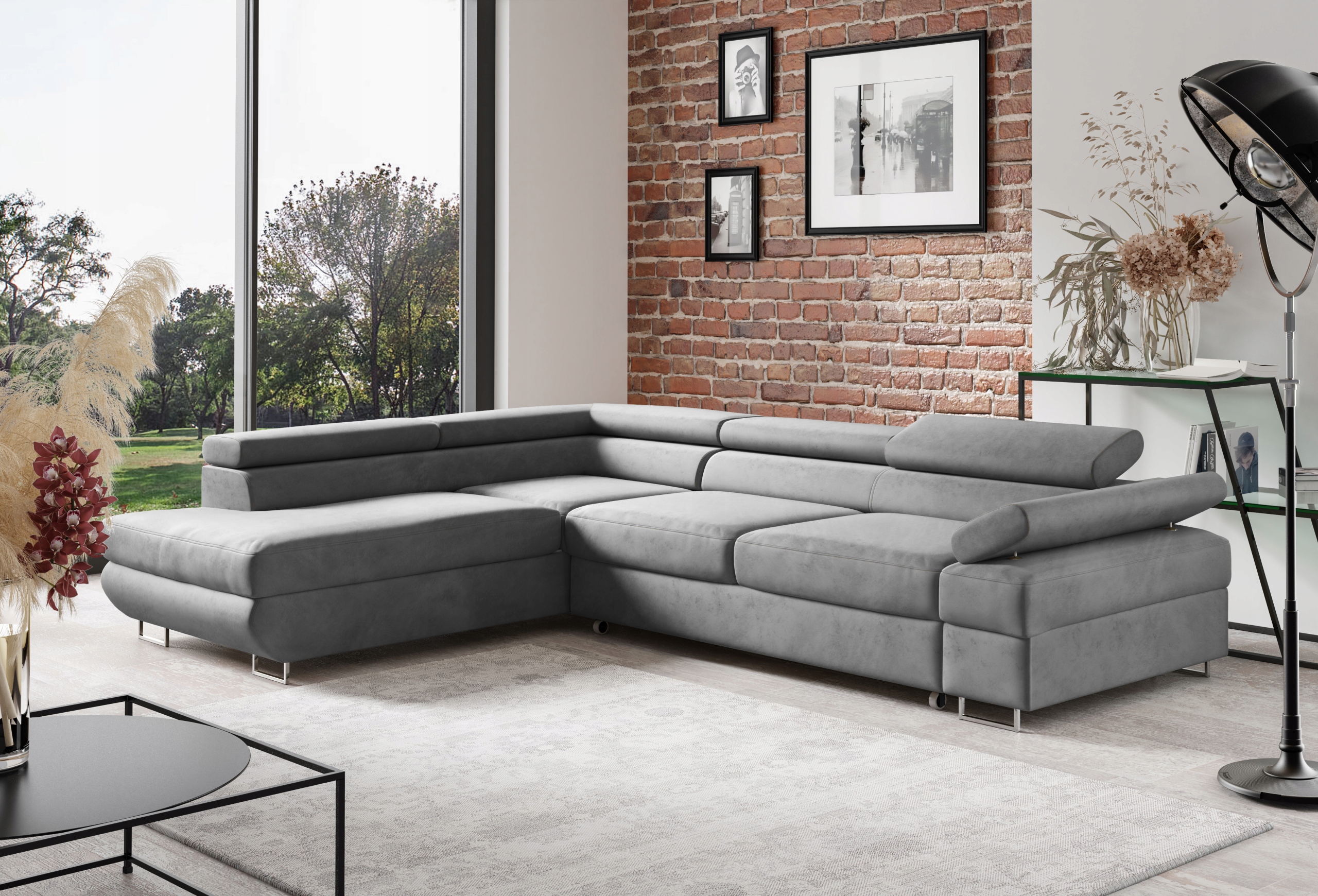 Narożnik Canada MINI rogówka 5xruchome zagłówki pojemnik na pościel